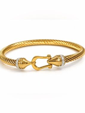 Talidara Gold Cable Horsebit Bracelet Pavé Crystal NWT $265 MSRP